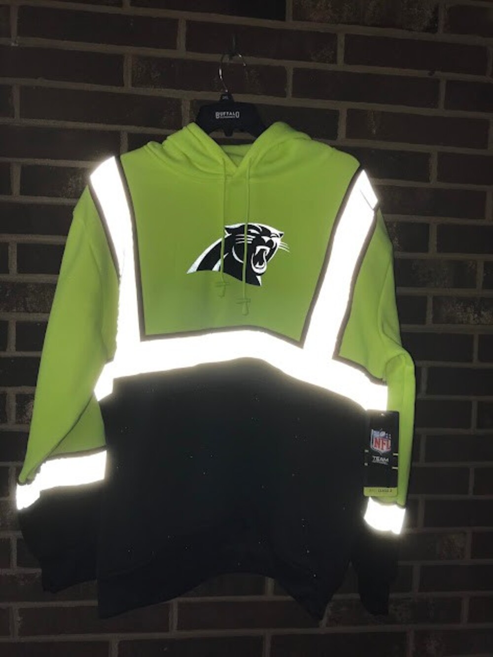 Carolina's Panther's Neon Yellow Pull Over Reflective NFL High Visibility Work W
